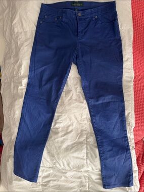 Lauren Ralph Lauren Coated Slim Stretch Jeans in Royal Blue size 10